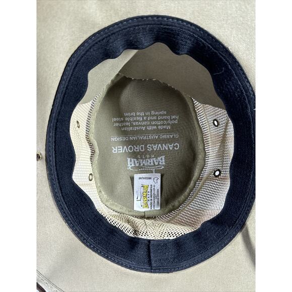 Barmah Hat Canvas Drover Outback Mesh Khaki Vented Safari Mens Size MD Medium - Picture 6 of 7